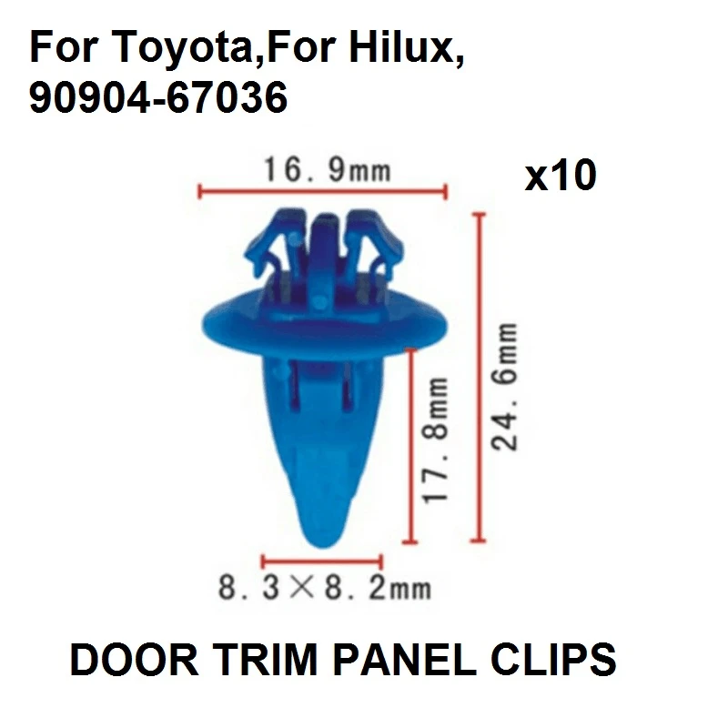 10 X Toyota Voiture//Véhicule moulure porte passage de roue Boot Panel Trim Clips