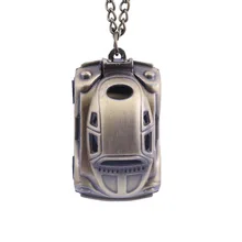 Модные мужские карманные часы, персональные кварцевые карманные часы, бронзовые классические карманные часы для автомобиля, часы с ожерельем из нержавеющей стали/C