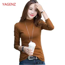 Новая футболка с высоким воротником Женская Осенняя дешевая одежда из 2 предметов китайские хлопковые топы с длинными рукавами для отдыха женская одежда K2994