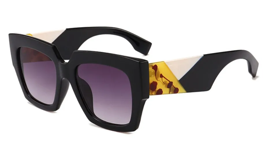 Мужские квадратные солнцезащитные очки Для женщин Брендовые очки UV400 модная сшитая Трехцветная оттенки 46001