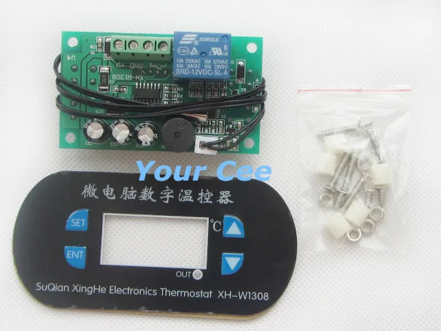 

XH-W1308 W1308 Adjustable Digital Cool Heat Sensor Red Display Temperature Controller Thermostat Switch DC 12V