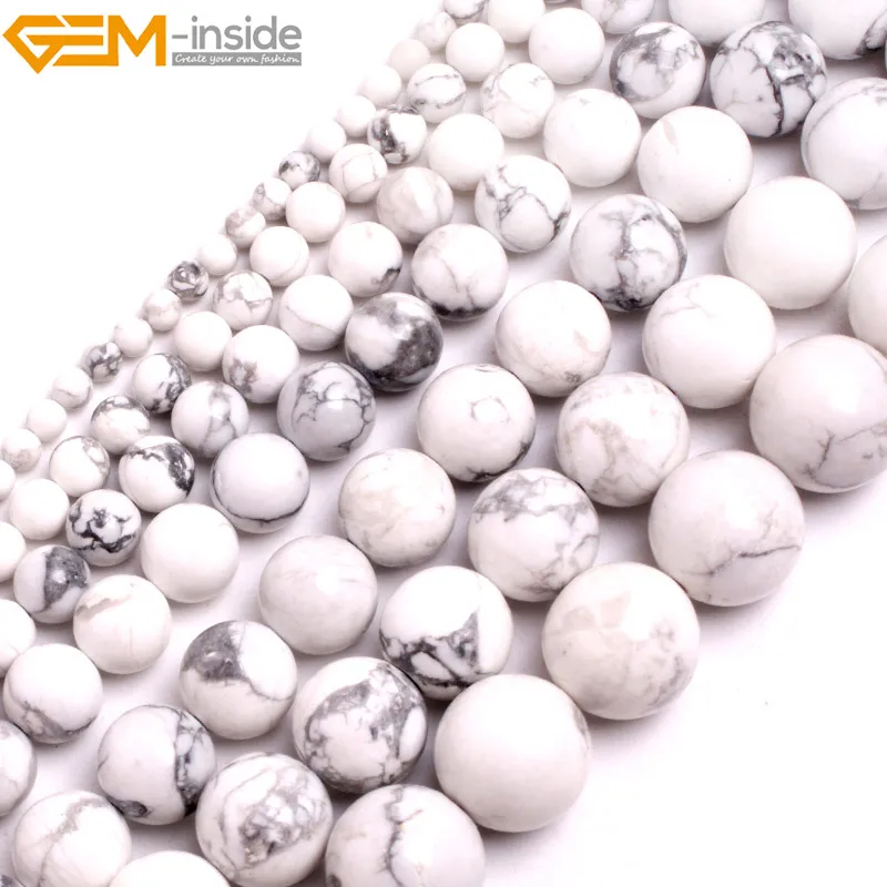 Бусины из натурального камня 4 14 мм круглые бусины Howlite для изготовления