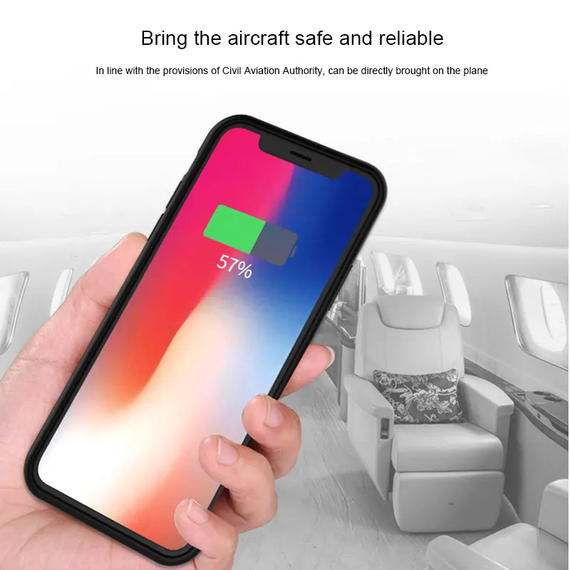 

Wireless Charging Back Case For iphone X 5000 MAh Back Clip Battery Charger Case Power Bank For iphone 10 Phone Case Charger