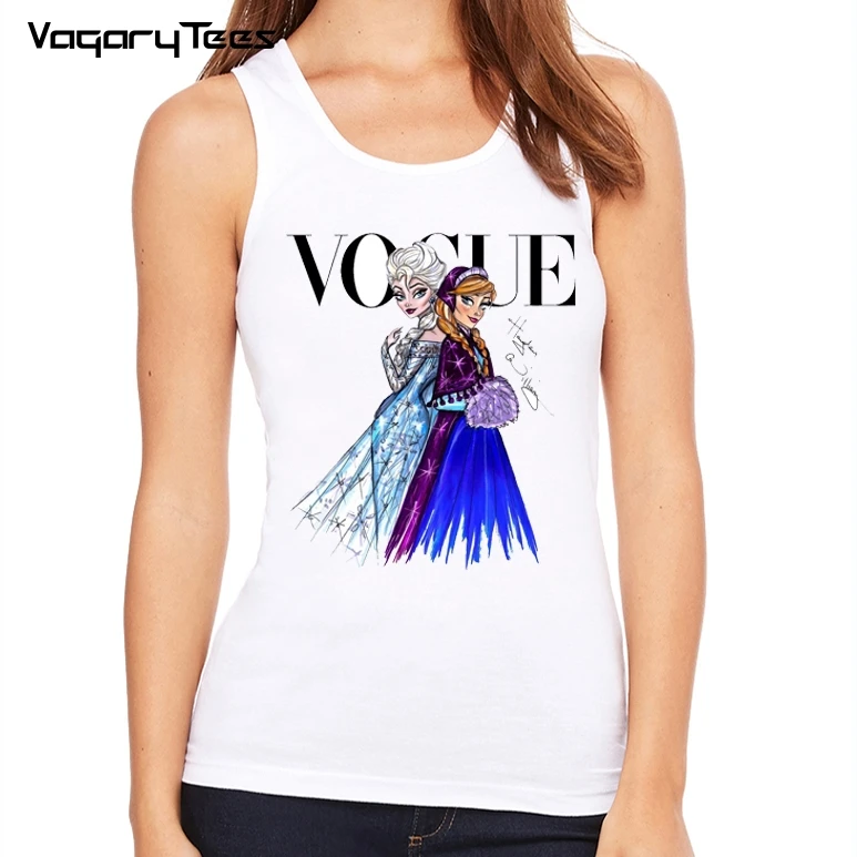 

Women VOGUE Print Top VOGUE Beauty Tank top Summer Style Female clothing VOGUE Princess Fashion illustration Harajuku Female Top