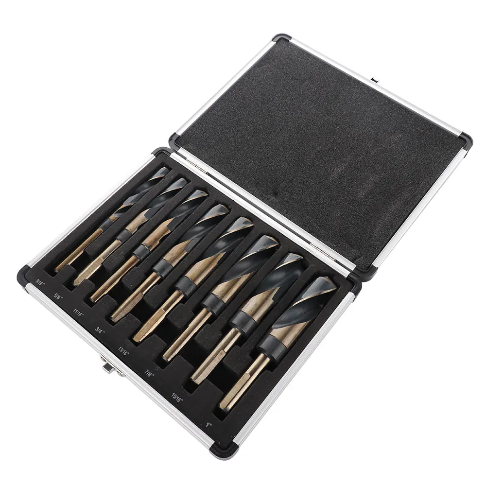 8pcs New Twist Drill Bits Set with Box packing 1/2 Inch Shank Woodworking Tool