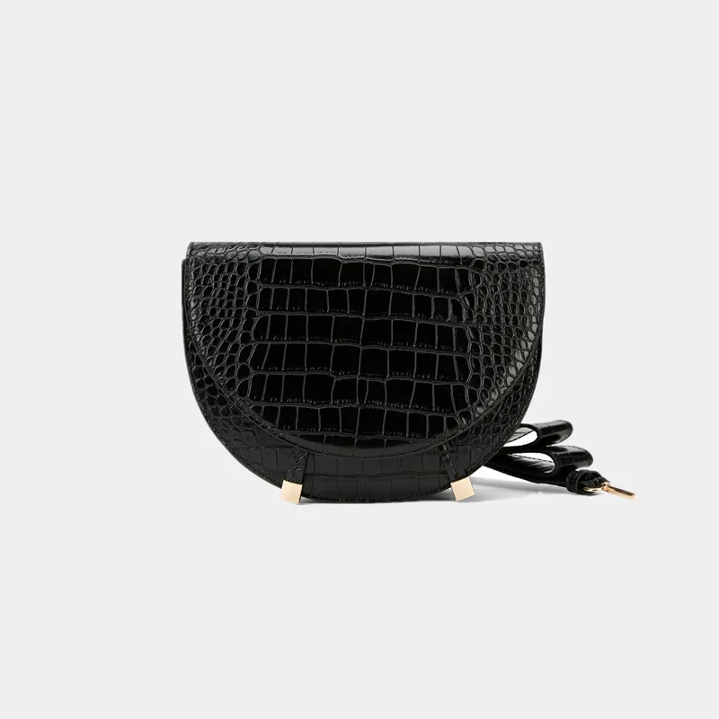 Saddle bag animal print alligator leather bag round handbag women vintage half moon bags 2019 new ins fashion drop shipping Saddle bag animal print alligator leather bag round handbag women vintage half moon bags 2019 new ins fashion drop shipping