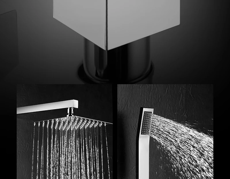  8 Inch Shower System Rain Shower Head&Handheld Set Wall Mounted Bathroom Shower Faucet Set Rough-in Mixer Valve Rainfall (16)