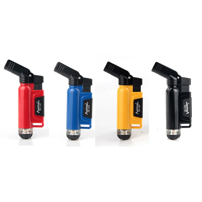 Portable Mini shape Grip Butane Jet Turbo Torch Lighter Windproof Random Color Fire Ignition Burner No Gas Cigarette