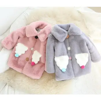 

Winter Children's Baby Cute Warm Jacket Faux Fur Coat thicken Baby Girls Clothes Outwear Single-breasted Coat Kids Clothes Y113