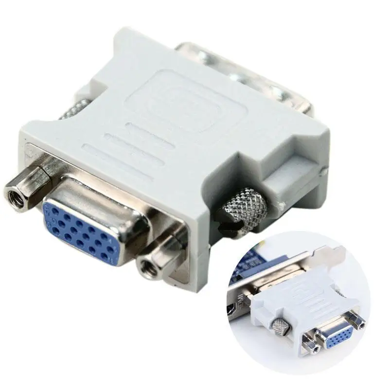 

DVI-I Dual Link 24+1 Male to HD 15 Pin VGA SVGA Female Card Monitor Adapter for PC laptop Projector Monitor