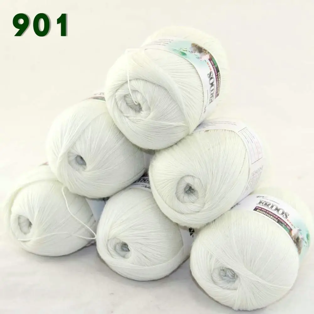 

Lot of 6 Skeins Fine Lace Soft Wool Acrylic Cashmere Yarn Knittin 238-yarn C1