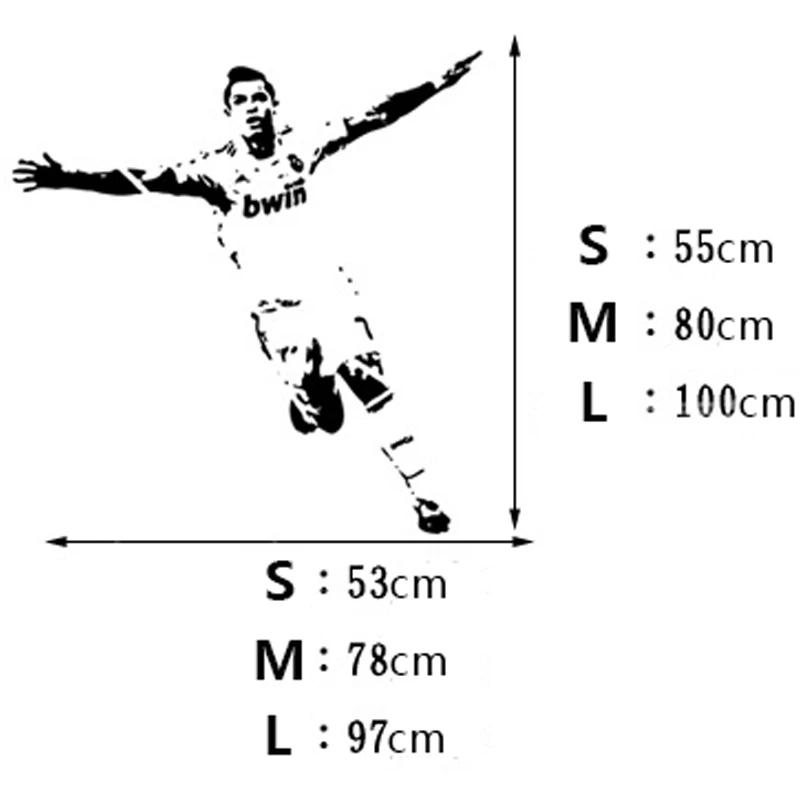 Re3d стикер на стену футбол знаменитости C Роналдо наклейки на стену для детской комнаты самоклеющиеся съемные 3D обои