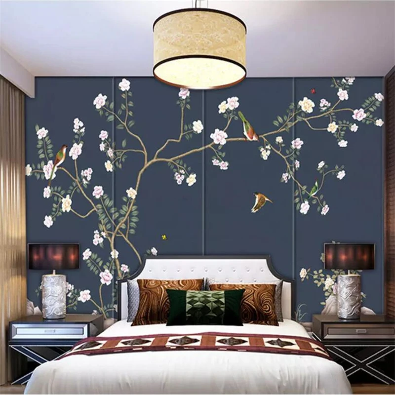 

wellyu Papel de parede Custom wallpaper 3d murals pictorial high-definition hand-painted flowers and birds wall paper 3d mural