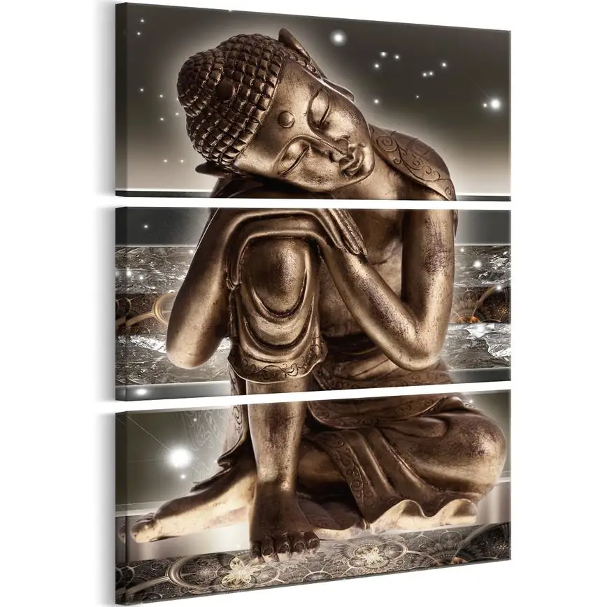 

HD printed 3 piece buddha wall art canvas painting for living room buddha statue posters and prints No Frame