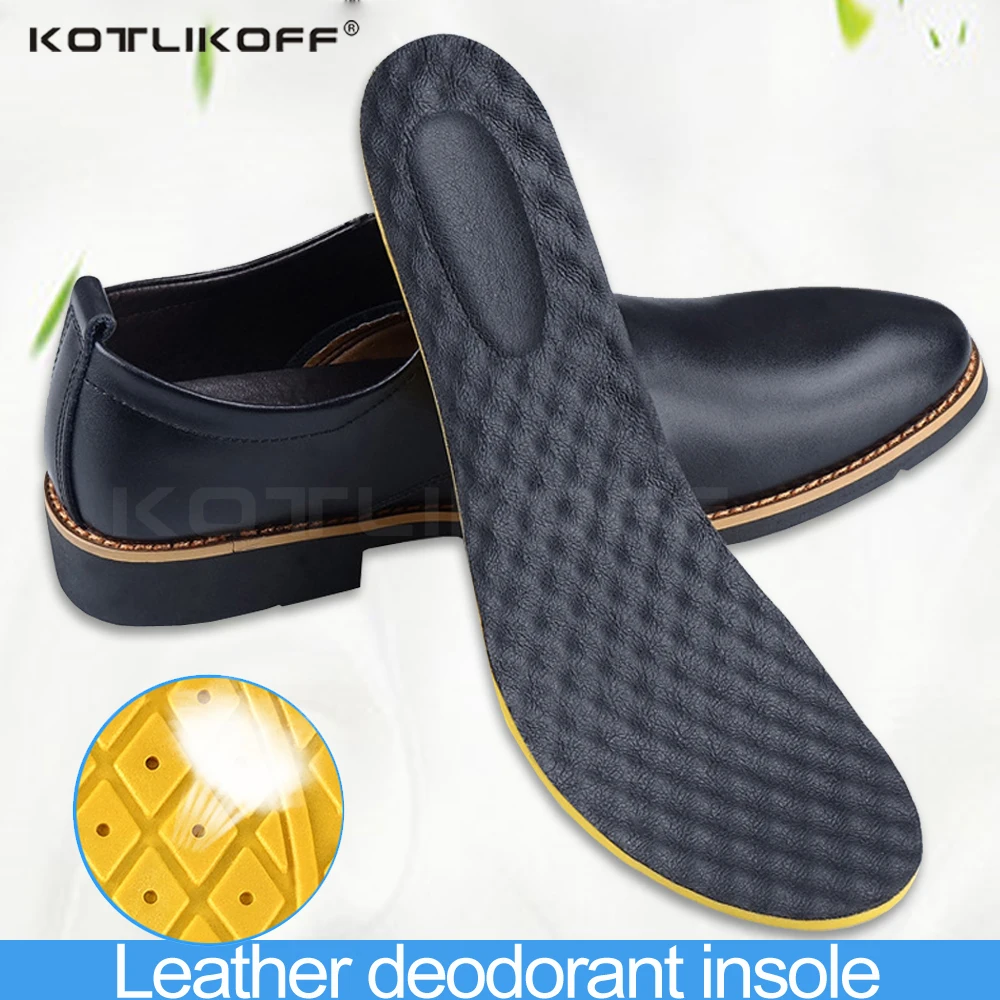 

KOTLIKOFF Insoles For Shoes Leather Deodorant Business Shoes Pad Anti Slip Breathable Pads Inserts In Shoes Men Shoe Accessories