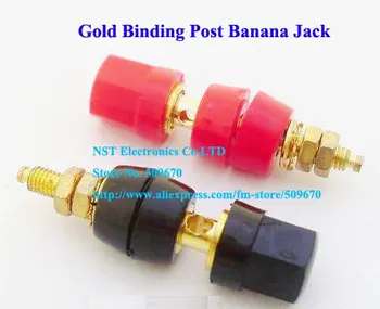 

Free Shipping /30pcs(15PAIRS)/ New Standard Hex Head Gold Binding Post Banana Jack 50mm