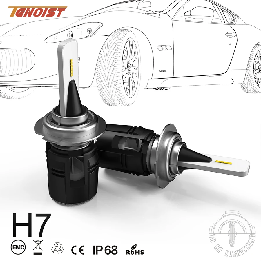 

TENOIST Universal B6 H7 H1 H3 H4 H8 H9 H11 9004 9005 9006 48W 7200LM LED Headlight Bulbs 6000K For Car SUV BUS Truck 12V 24V
