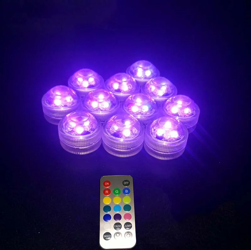 (20PCS/Lot)3CM LED Light Battery Powered Party Night Lighting Spotlight Floral Cocktail Glass