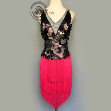 Стиль латинский танцевальный костюм сексуальные блестки латунь танцевальное платье для женщин латинские танцевальные платья A95 S-4XL