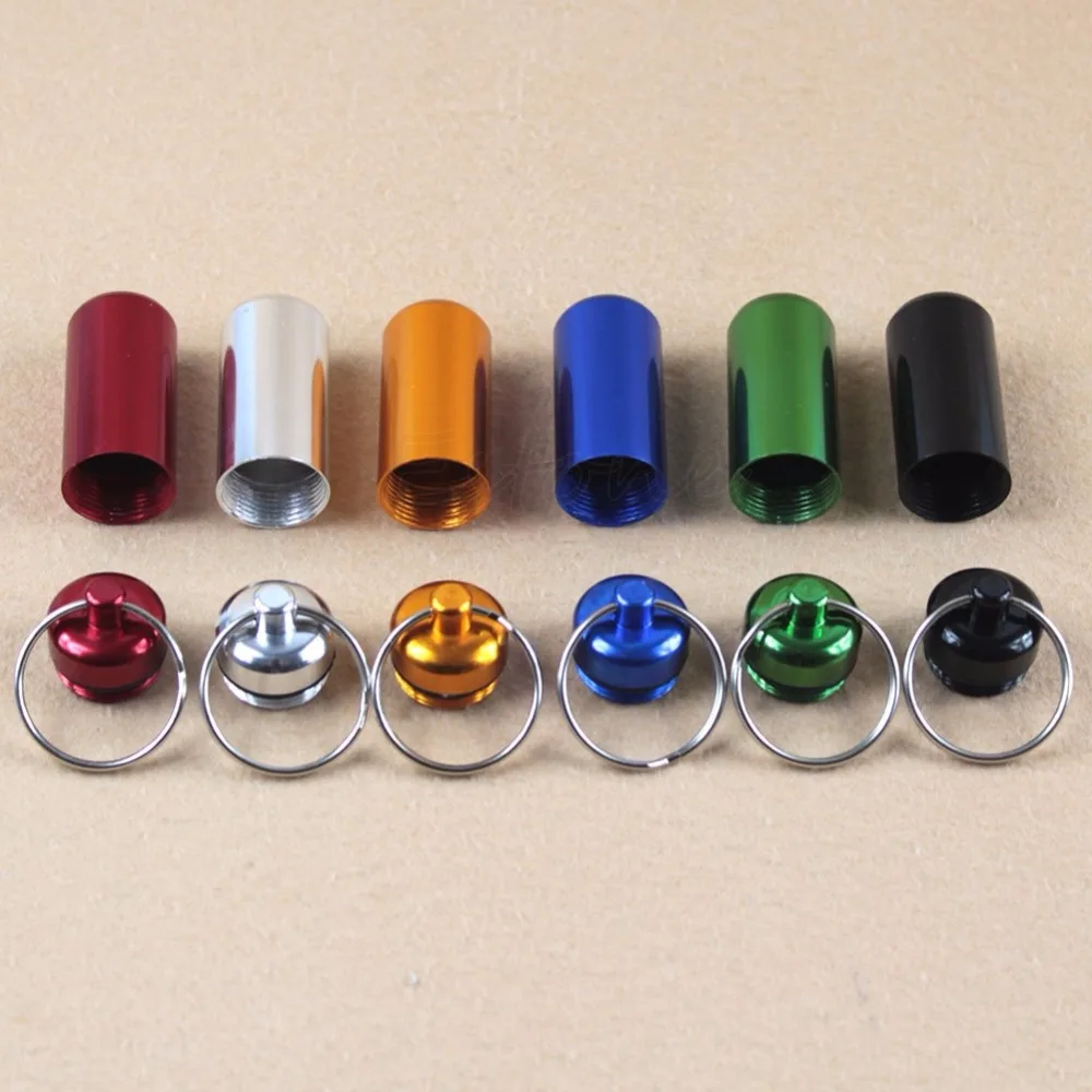 

NEW 1/6pcs Small Waterproof Pill Tablet Medicine Storage Box Bottle Case Container Key Waterproof Pill Box with Keychain