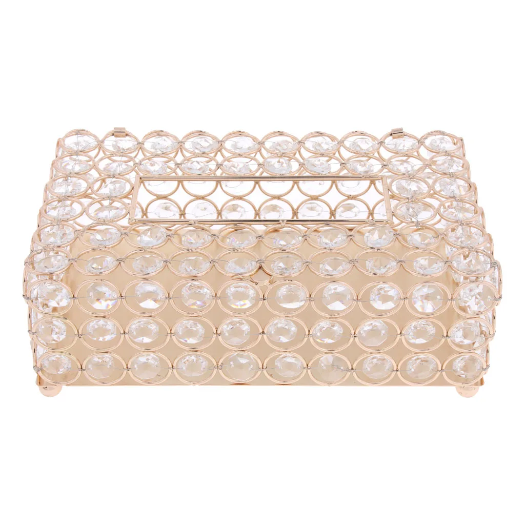 21cm European Style Home Facial Tissue Box Car Pumping Living Room Paper Crysta Holder Box for Bathrom Countertop Desk Table 