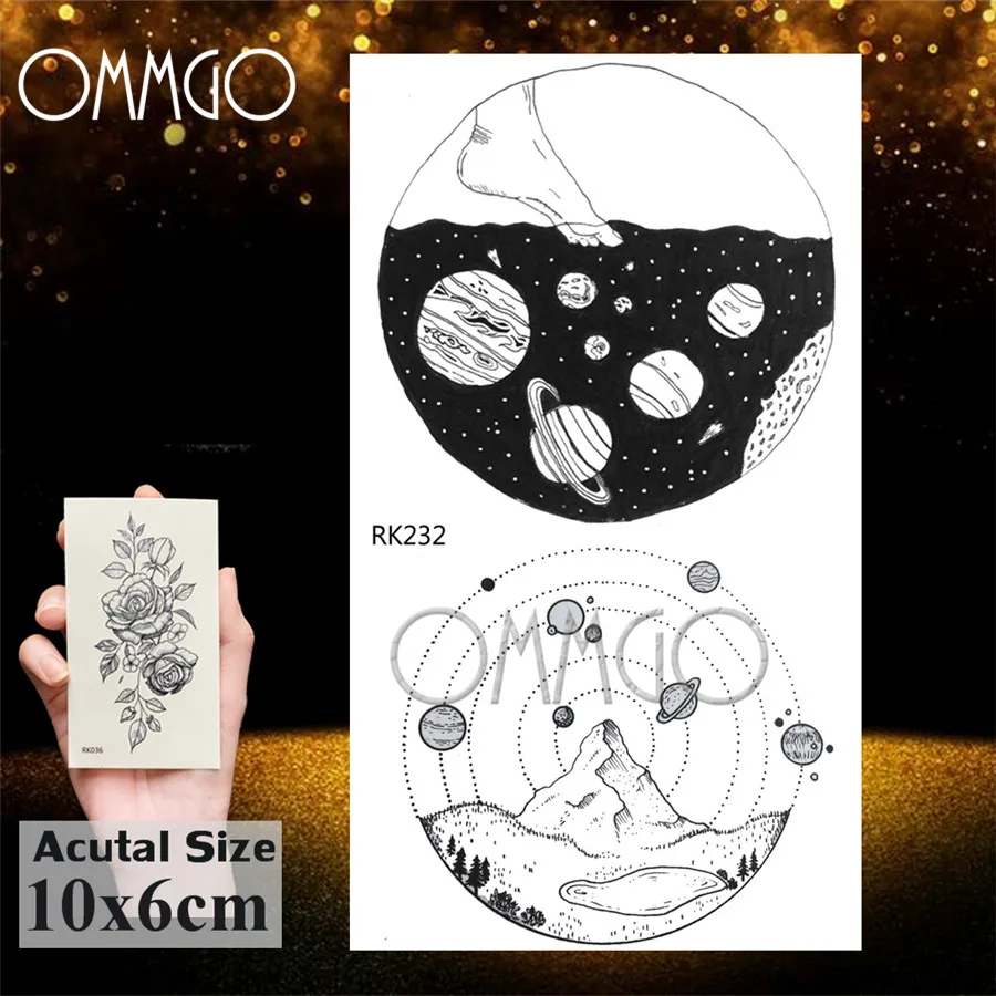 Татуировки OMMGO с астронавтом звездой Вселенной временная татуировка на палец шею