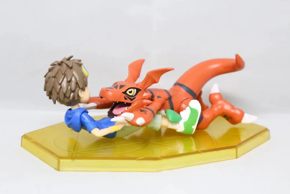 HKXZM Anime Figure 10CM Digimon Guilmon& Matsuda Takato PVC Figure Collectible Model Toy