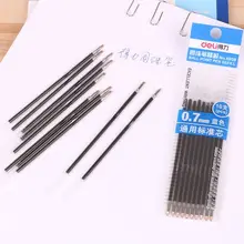 100 шт(10 сумок)/Лот Премиум 0,7 мм стержни для ручки подходит для выдвижной ручка высокого качества Отличная письменность Deli 6959