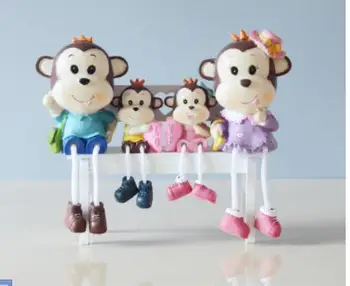 

Handicraft scenic spot gifts four - mouth lovely resin stilted baby LOVE monkey wholesale sets four wood crafts statues Home