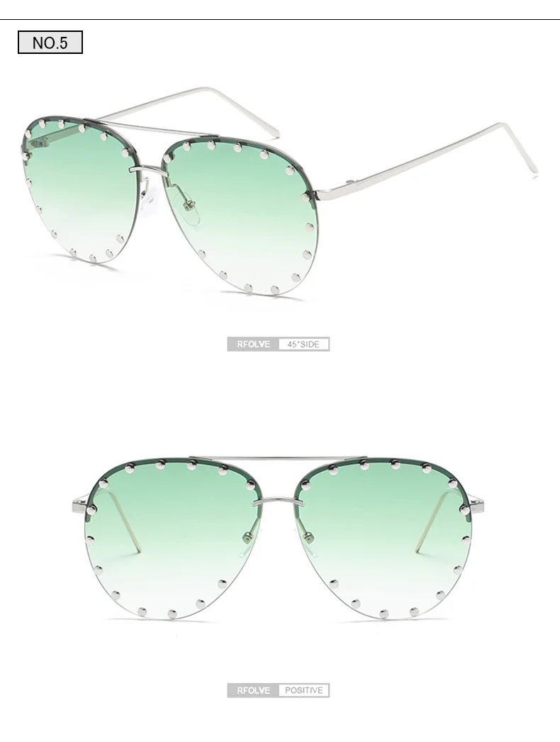 Rfove Модные солнцезащитные очки пилота женские брендовые роскошные солнцезащитные очки от УФ-лучей серьги из сплава оправа очки женские