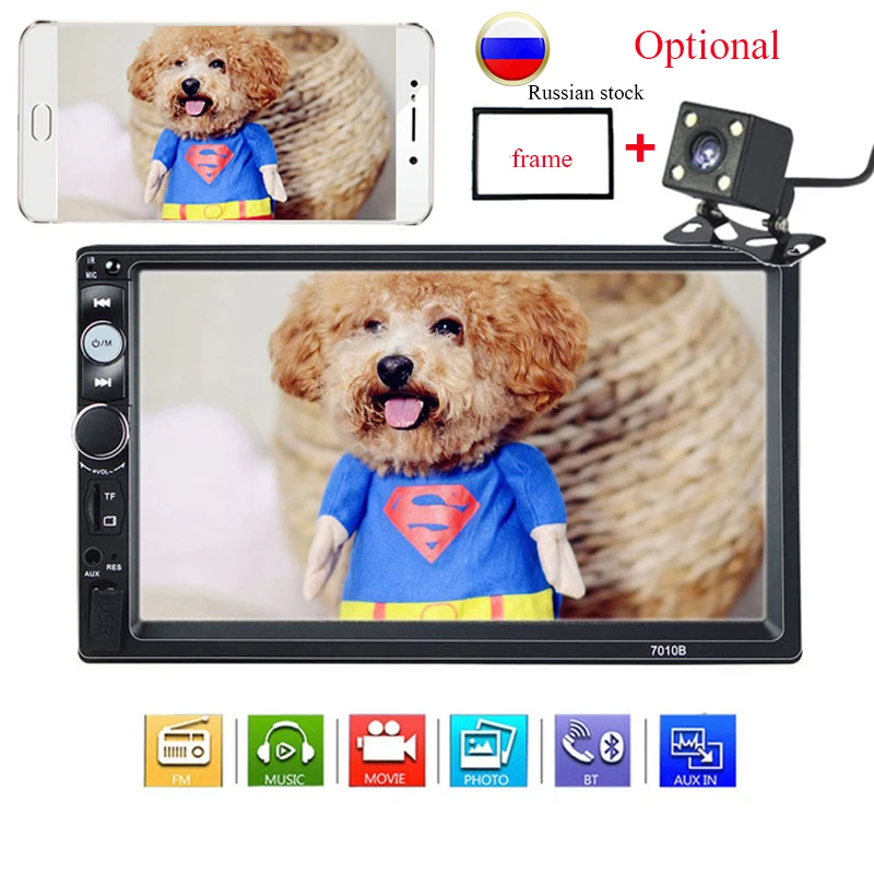 

Car Radio Player Mirror Link autoradio 2 din General Car Models 7'' inch LCD Touch Screen Bluetooth auto stereo Rear View Camera