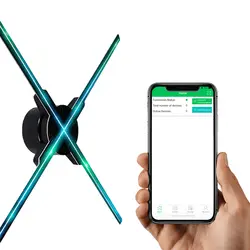 4 лопасти вентилятора 3D светодиодный вентилятор с Wi-Fi управлением голографической визуализации рекламная машина голографический дисплей