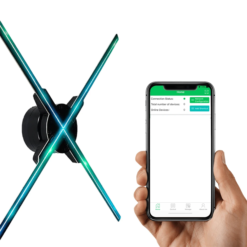 

4 Fan Blades 3D LED Fan with WIFI Control Holographic Imaging Advertising Machine Holographic Display for Mall Airport Exhibition