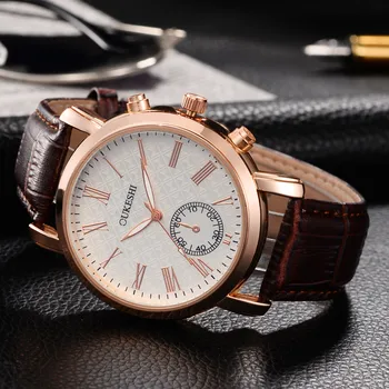 

Gofuly 2020 New Men Luxury Stainless Steel Quartz Military Sport Leather Band Dial Wrist Watch Dropshipping