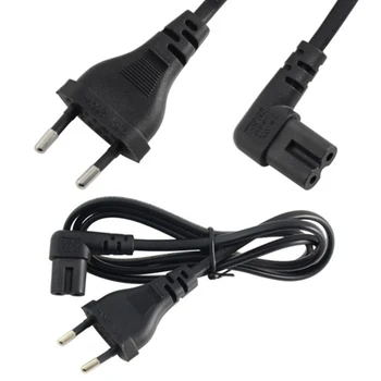 

Cablecc 100cm Europe 2Pin Male to 90 Degree Right Angled IEC 320 C7 Supply Cord Power Cable