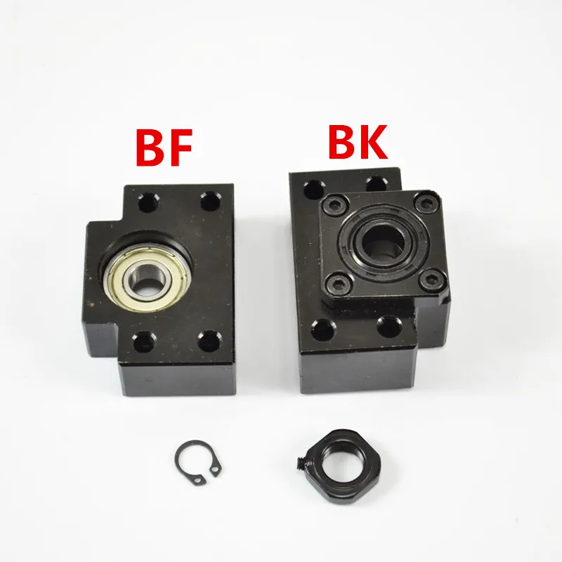 

1 set CNC Ballscrew end support BK17 Fixed BF17 Floated side bearing block mount bracket for 2505/2510 ballscrews