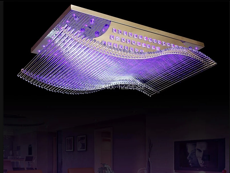 Modern Crystal Chandelier LED Color Change With Remote Control Organ