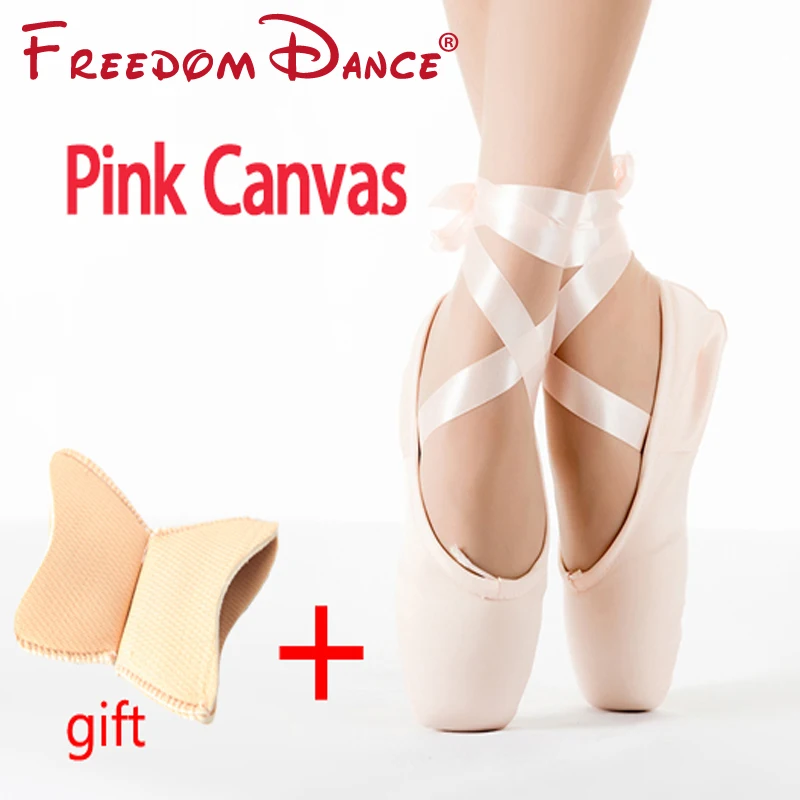 Red Pink Women Satin Professional Ballet Dance Toe Shoes Pointe Shoe Size 