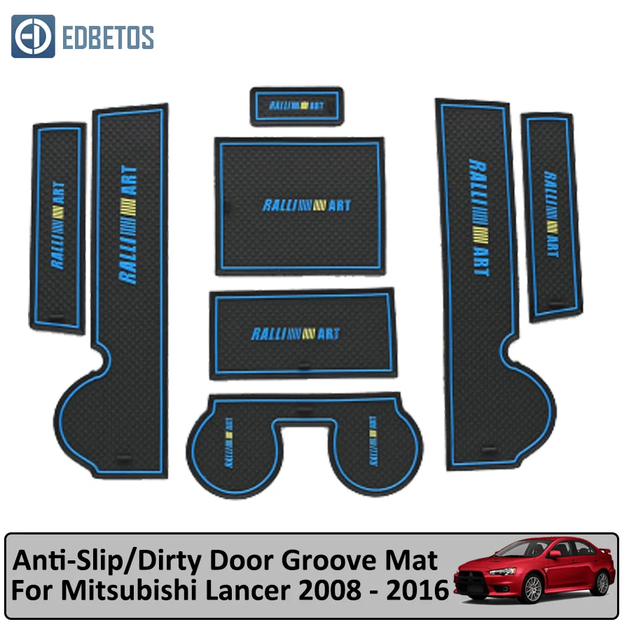 

Door Groove Mat For Mitsubishi Lancer 2008 - 2016 Ralliart EVO X Galant Fortis EX Anti-Slip Mat Gate Slot Coaster Anti-Dirty Mat