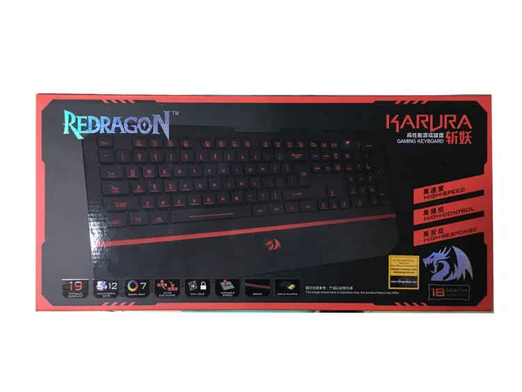 Redragon K502 RGB светодиодный игровой клавиатура с подсветкой и подставкой для