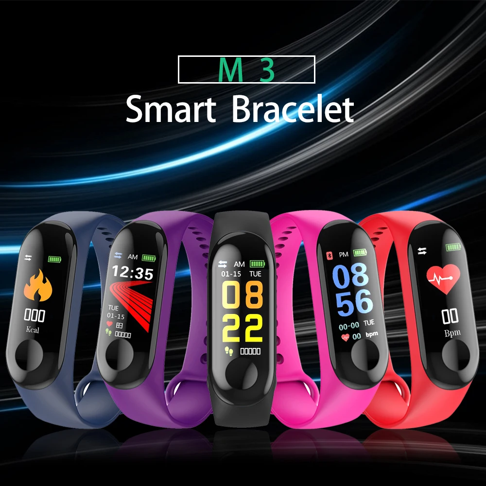 M3 Smart Band малыш часы Фитнес трекер Цвет Экран IP68 Водонепроницаемый HR BP SPo2 браслет