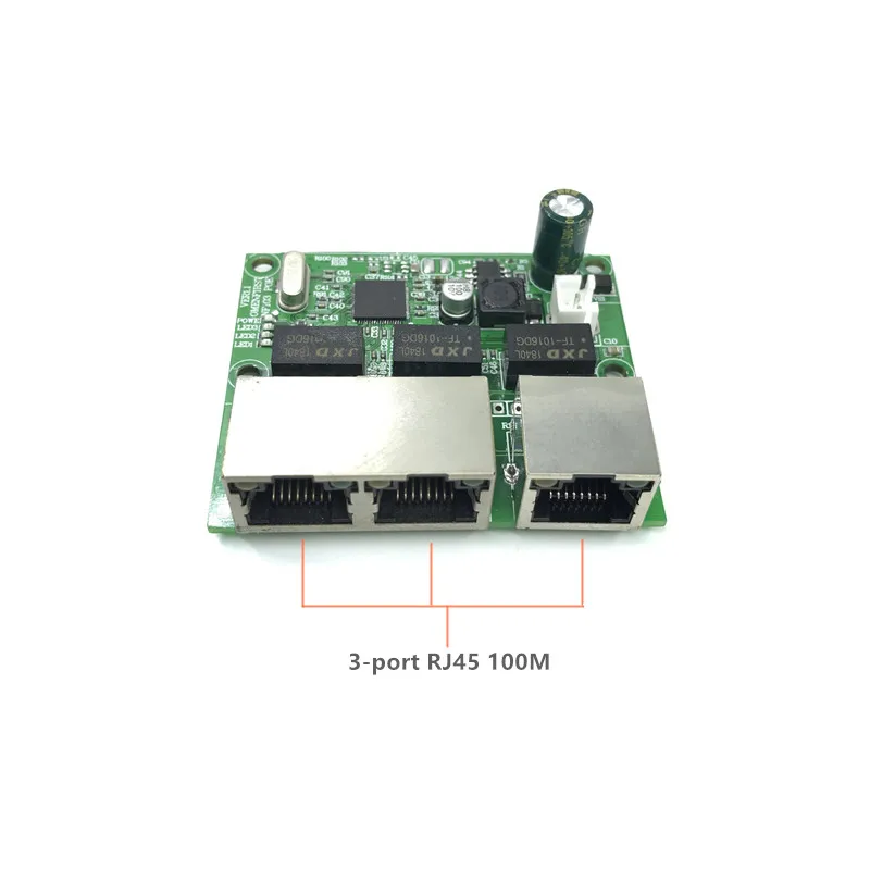 3-port RJ45 100M Зарядное устройство с 3 usb-портами для Gigabit poeswitch модуль широко используется в светодиодный линии 3 порта 10/100 m свяжитесь poeport мини модуль автоматического включения света PCBA материнская плата - Цвет: 3-port RJ45 100M