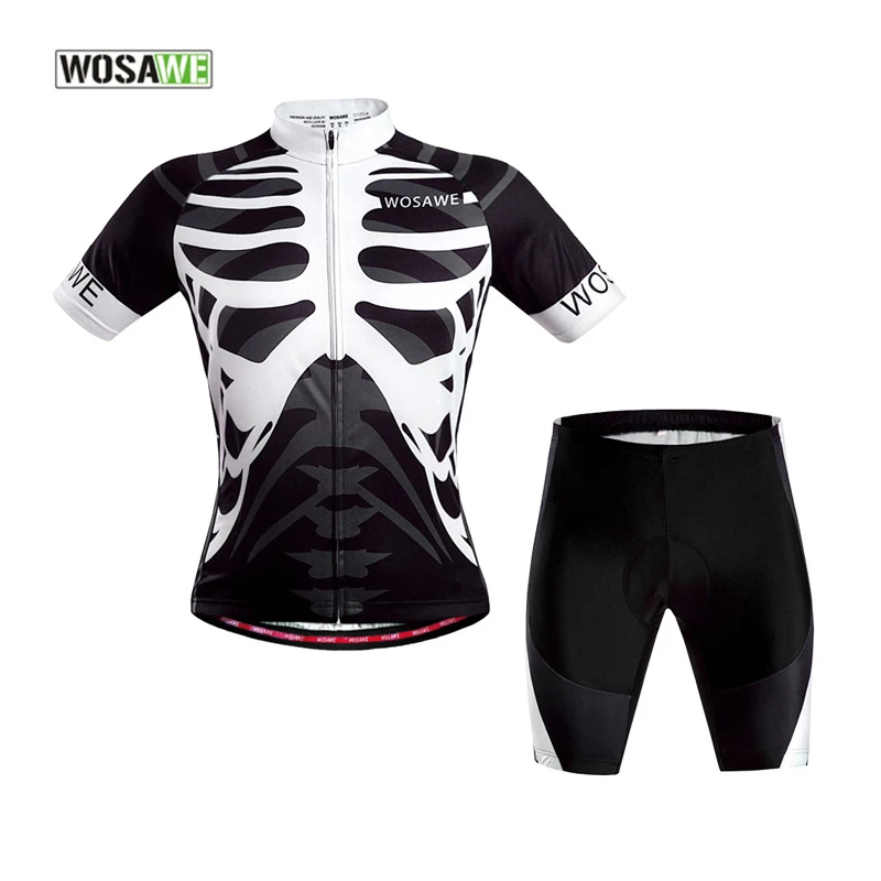

WOSAWE Cycling Set Summer Short Sleeve Bike Cycling Jersey Set Breathable Bike Jersey with 4D Padded Cycling Shorts Pants