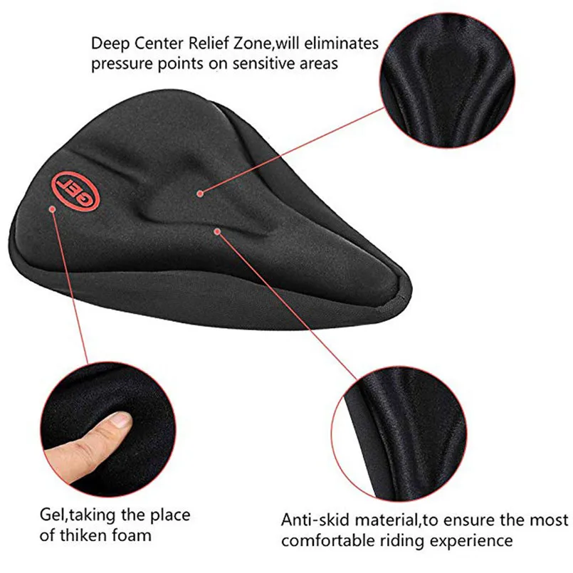 New Wider Bicycle Silicone Cushion Soft Pad Bike Silica Gel Seat Saddle Cover For Bike Bicycle Saddle #3M04 (1)