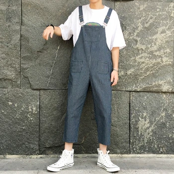 

2019 New Men Woman Stripe Sleeveless 2019 Blue Lovers Streetwear Couple Casual Summer Ankle Length