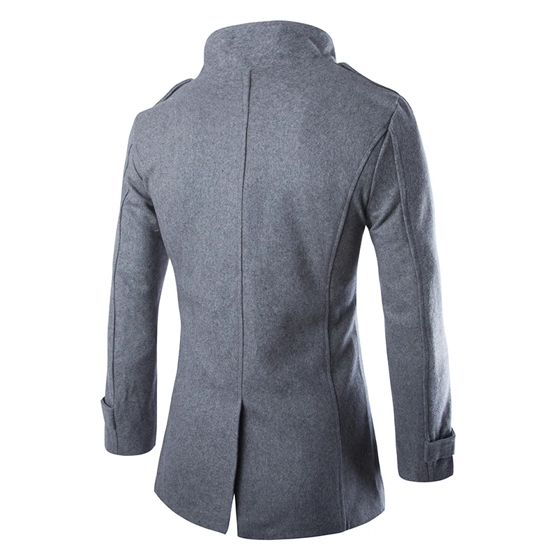 Прямая, Осеннее Мужское пальто-Пыльник, шерстяное пальто, приталенная верхняя одежда, 2 цвета, M-5XL, AYG118