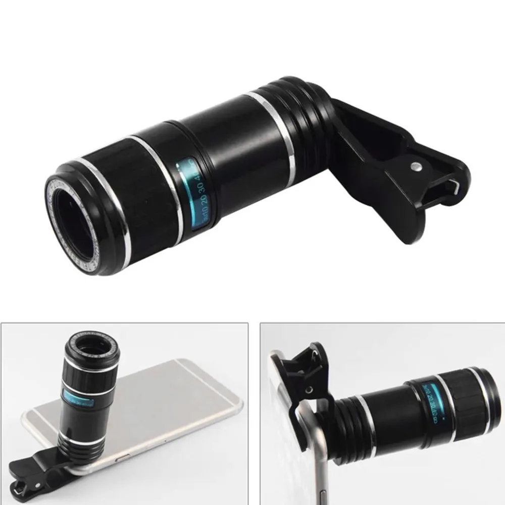 

Universal 12X Zoom Optical Mobile Phone Telescope Long Focus Monocular 12 Times Zoom Camera Clip Lens For iPhone For Android