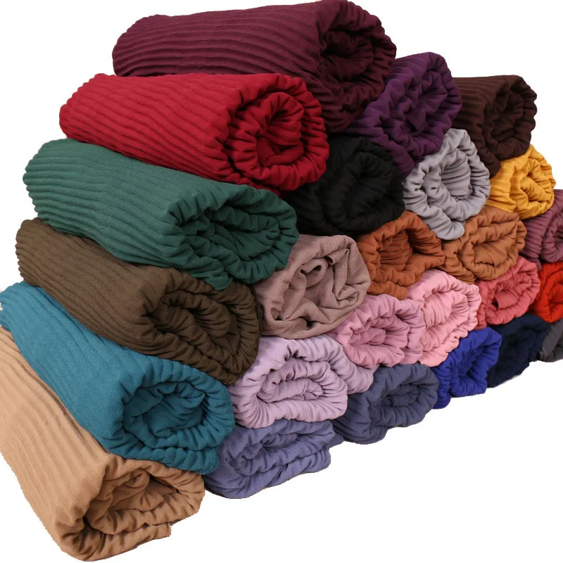 Muslim Women Crinkle Hijab Shawl Female Headscarf Plain Chiffon Islamic Turban Instant Scarf Ready To Wear Wrap Head foulard