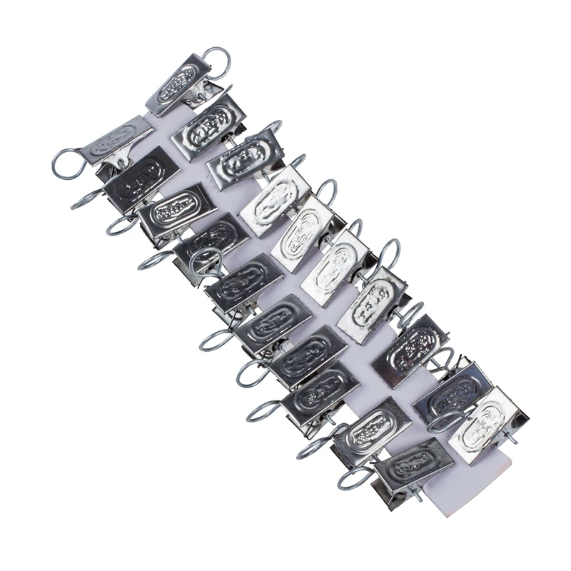 

20 Pcs Metal Silver Tone Sprung Curtain Drapery Clips w 7/16" Round Hook