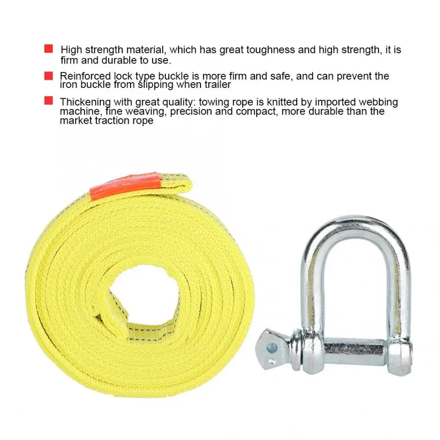 4 M 5000 كجم عالية قوة سحب كابل سحب شد حزام ل الثقيلة سيارة الطوارئ